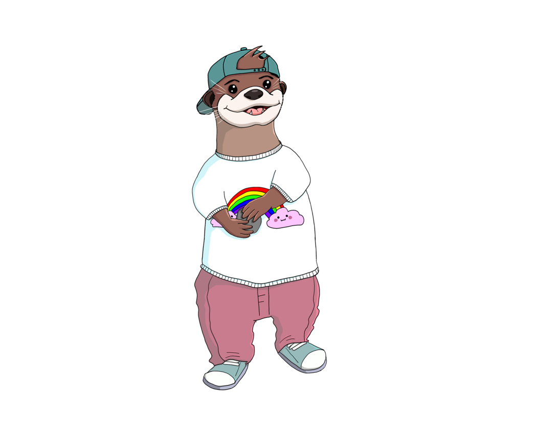 Farbige Karikatur eines Otters